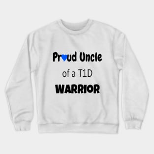 Proud Uncle Black Font Blue Heart Crewneck Sweatshirt